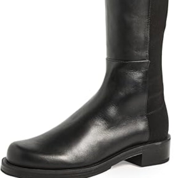 Stuart Weitzman 5050 Bold OTC Stretch Leather Boot in Black - Picture 4 of 5